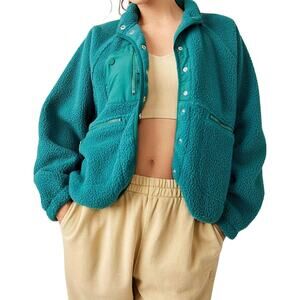 0118 Free People Hit The Slopes Fleece Jacket Green XS